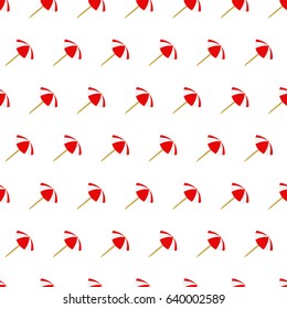 Seamless pattern summer beach umbrella background with template in swatches for your convenience. Easy to use. Cartoon flat style illustration