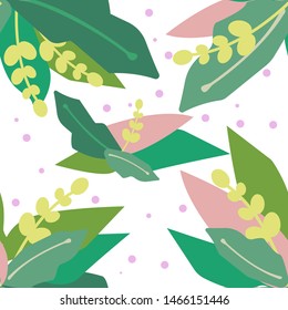 
seamless pattern in summer color with leaves