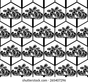 Seamless pattern summer colorful trees background in vector