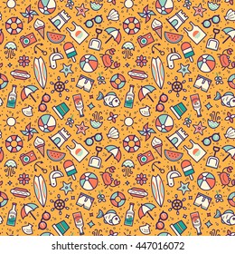 Seamless pattern with summer elements.