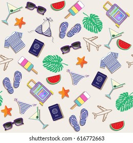seamless pattern with summer elements