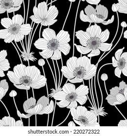 seamless pattern with summer flowers