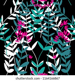 Seamless pattern with summer flowers. Stylish children's pattern. Youth, summer. Drawing by hand.