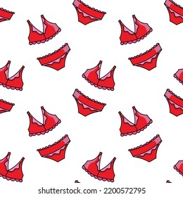 Patrón sin inconvenientes con el vector del doodle de la ropa de baño de bikini de verano