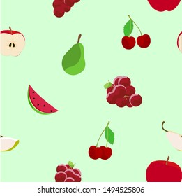 seamless pattern summer fruit fruit summer flat design.bright and attractive fruit collection