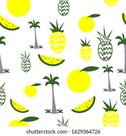 Seamless pattern with summer fruits