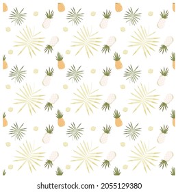 seamless pattern with summer fruits and leaves