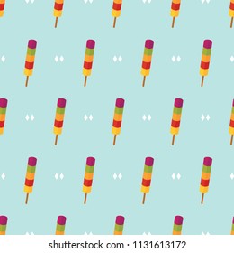 seamless pattern summer ice cream popsicle vector on blue background wallpaper textile giftwrap