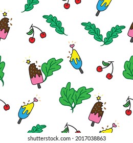 ilustración de hoja verde sobre fondo blanco. vector dibujado a mano.