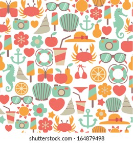 seamless pattern with summer icons