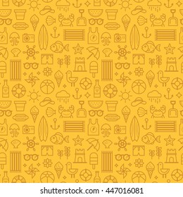 Seamless pattern with summer icons. 