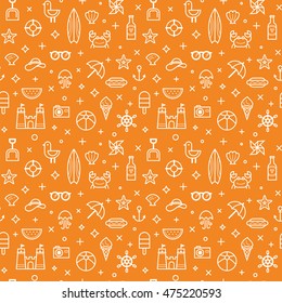 Seamless pattern with summer icons.