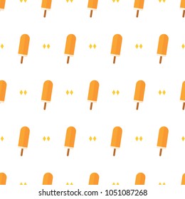 seamless pattern summer orange ice cream popsicle vector on white background wallpaper textile giftwrap