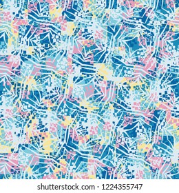 Seamless pattern. Summer paint. Camouflage style. Inclined quadrilateral figures. Editing is available.