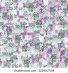 Seamless pattern. Summer paint. Camouflage style. Decorative ornament. Editing is available.