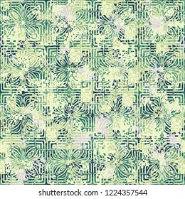 Seamless pattern. Summer paint. Camouflage style. Decorative ornament. Editing is available.