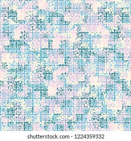 Seamless pattern. Summer paint. Camouflage style. Eight-pointed stars and squares. Editing is available.