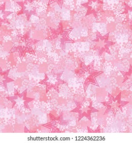 Seamless pattern. Summer paint. Camouflage style. Seven-pointed stars. Editing is available.
