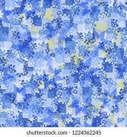 Seamless pattern. Summer paint. Camouflage style. Seven-pointed stars. Editing is available.