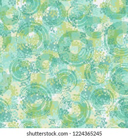 Seamless pattern. Summer paint. Camouflage style. Circles. Editing is available.
