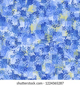 Seamless pattern. Summer paint. Camouflage style. Circles. Editing is available.