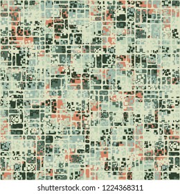 Seamless pattern. Summer paint. Camouflage style. Small rectangles. Editing is available.