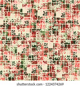 Seamless pattern. Summer paint. Camouflage style. Small rectangles. Editing is available.
