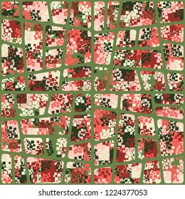 Seamless pattern. Summer paint. Camouflage style. Oblique grille Editing is available.