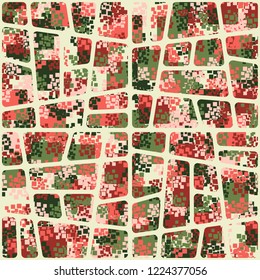 Seamless pattern. Summer paint. Camouflage style. Oblique grille Editing is available.