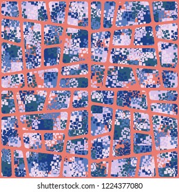 Seamless pattern. Summer paint. Camouflage style. Oblique grille Editing is available.