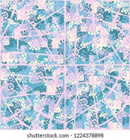 Seamless pattern. Summer paint. Camouflage style. Lattice of curves. Editing is available.
