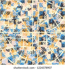 Seamless pattern. Summer paint. Camouflage style. Lattice of curves. Editing is available.