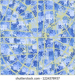 Seamless pattern. Summer paint. Camouflage style. Lattice of curves. Editing is available.