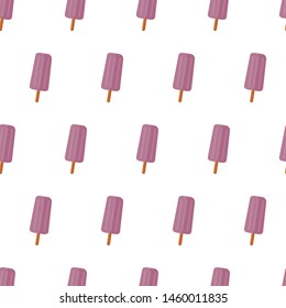 seamless pattern summer purple ice cream popsicle on white background vector wallpaper textile giftwrap