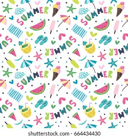 Seamless pattern in the summer style.