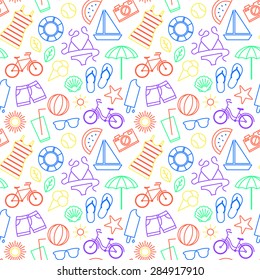 Seamless pattern with summer symbols.