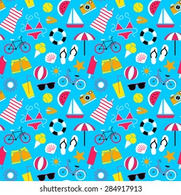 Seamless pattern with summer symbols.