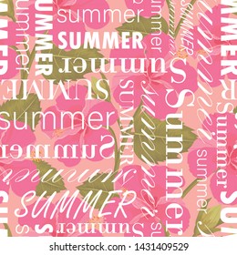 seamless pattern with summer text, colotful vector