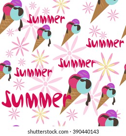 seamless pattern with summer text, colotful