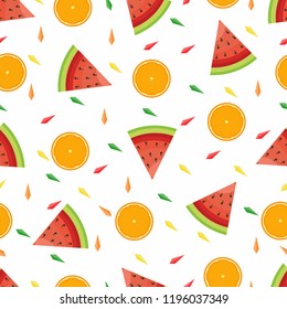 Seamless Pattern Summer Tropical Fresh Fruit Wallpaper Background