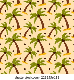 seamless pattern of a summer tropical palm tree. Vector illustration