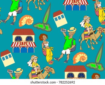 Seamless pattern Summer vacation. Vector illustration