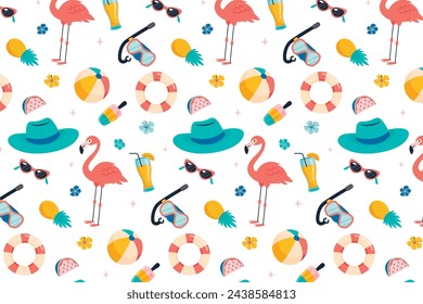 Seamless Pattern Summer Vector Illustration