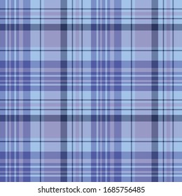 Seamless pattern in summer violet and light and dark blue colors for plaid, fabric, textile, clothes, tablecloth and other things. Vector image. 