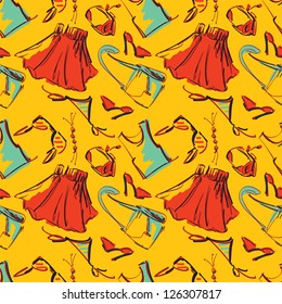 Seamless pattern- summer women's clothing