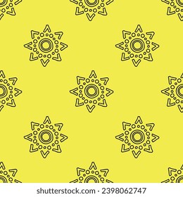 Seamless pattern with sun doodle for decorative print, wrapping paper, greeting cards, wallpaper and fabric