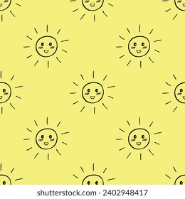 Patrón sin inconvenientes con el doodle solar para la impresión decorativa, papel de envoltura, tarjetas de felicitación, papel pintado y tela