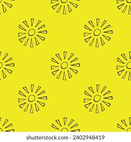 Patrón sin inconvenientes con el doodle solar para la impresión decorativa, papel de envoltura, tarjetas de felicitación, papel pintado y tela