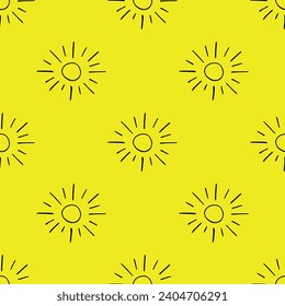 Seamless pattern with sun doodle for decorative print, wrapping paper, greeting cards, wallpaper and fabric
