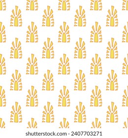 Seamless pattern with sun doodle for decorative print, wrapping paper, greeting cards, wallpaper and fabric